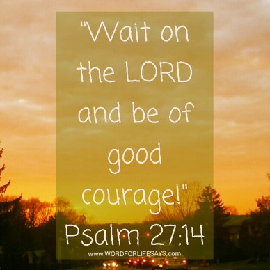 "Wait on the LORD and be of good Courage!" www.wordforlifesays.com PhotoGrid_1421013183241