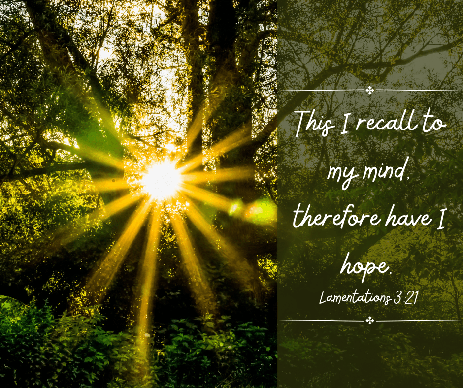Inspirational picture of hope from Lamentations 3:21